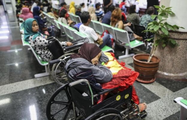 Pacientes en hospital de Yakarta, Indonesia.