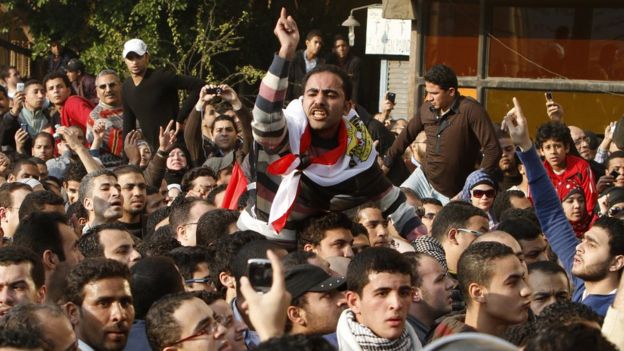Protestas en Egipto durante la Primavera Árabe.