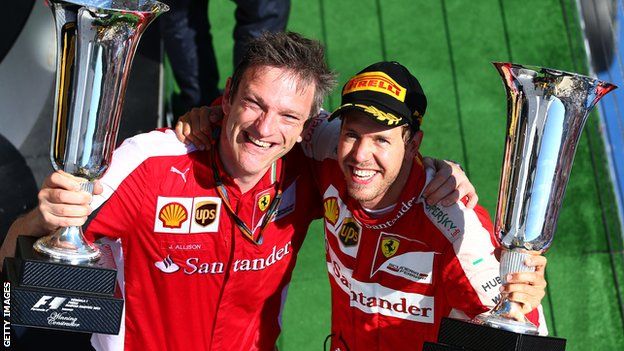 James Allison (left) became Ferrari's technical chief in 2013
