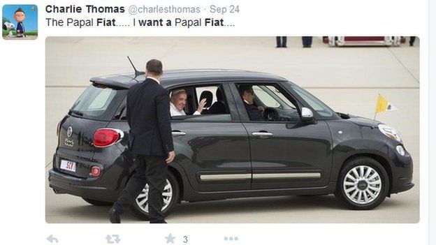 @charlesthomas tweet: I want a Papal Fiat
