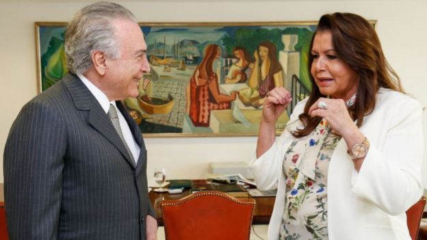 O presidente Michel Temer e a governadora de Roraima Suely Campos