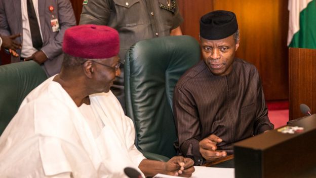 Vice President Yemi Osinbajo with Chief of Staff to the President, Mallam Abba Kyari