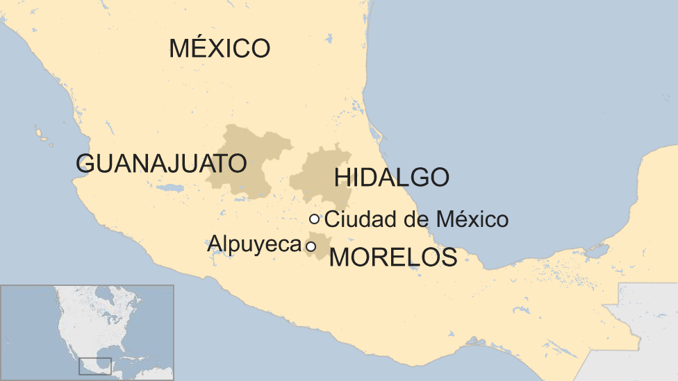 Mapa Alpuyeca, México.