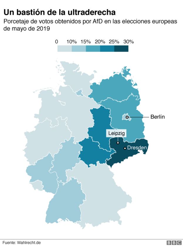 Mapa electoral de Alemania.