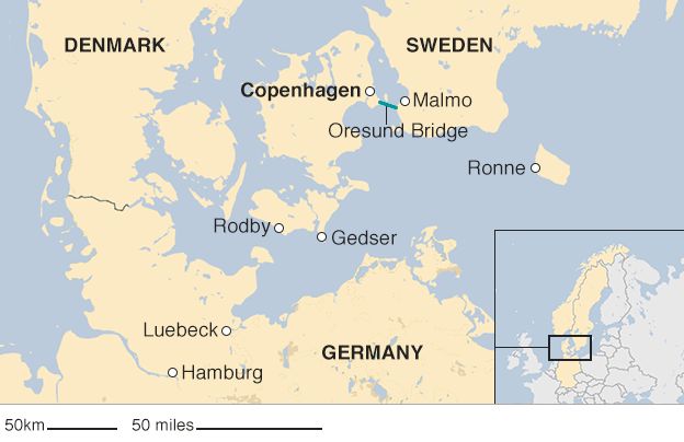 Map Showing Denmark And Sweden Denmark Responds To Swedish Border Checks With Own Controls - Bbc News