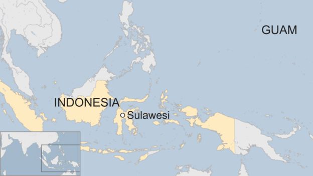 Mapa de Sulawesi y Guam