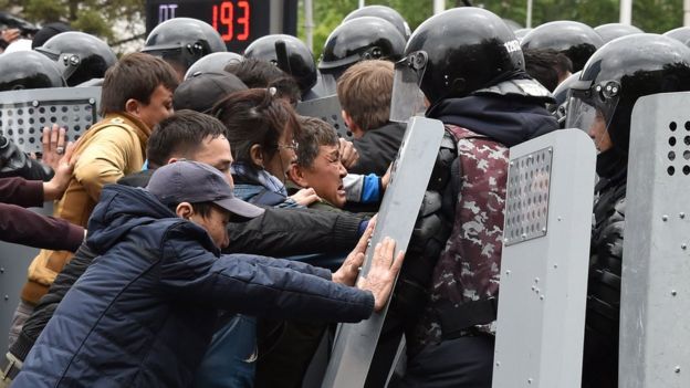 Митинг в Казахстане
