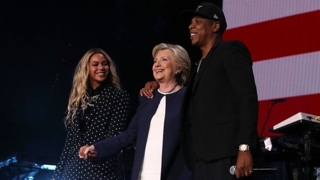 Bi Clinton aliungana na Jay Z na mkewe Beyonce katika jimbo la Ohio