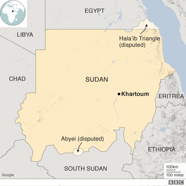 Ramani inayoonyesha ilipo nchi ya Sudan