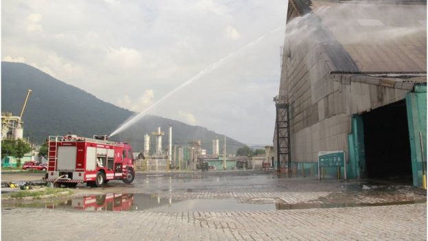 Incêndio em armazém da Vale Fertilizantes