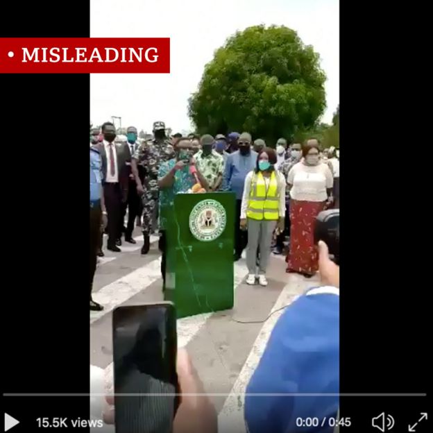 Screen grab of Nigeria state governor in video