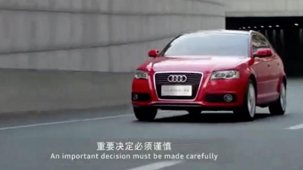 Vehículo Audi en la publicidad.