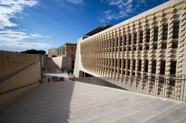 The new parliament building in Valletta