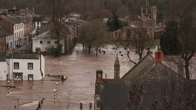 Appleby-in-Westmoreland, Cumbria, after Storm Ciara
