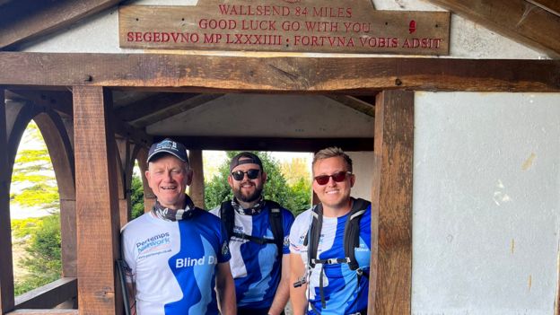 'Blind Dave' Completes Hadrian's Wall Challenge - BBC News