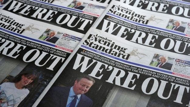 Russia report: Long-awaited publication to detail threat to UK 3 Newspaper headlines reporting the result of the 2016 Brexit referendum