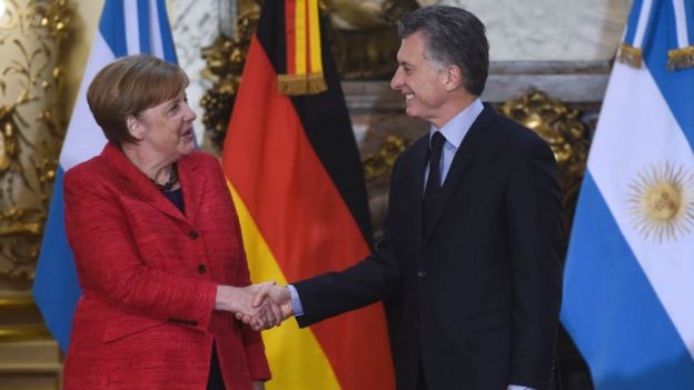 Angela Merkel y Mauricio Macri en Argentina