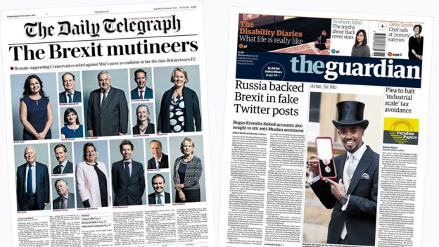 Telegraph and Guardian