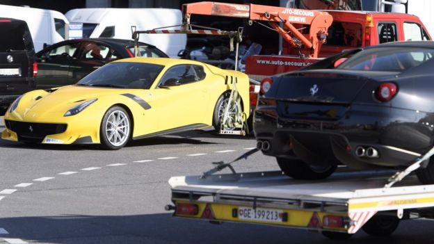 Two of the pricey cars said to belong to Teodorin Obiang Nguema