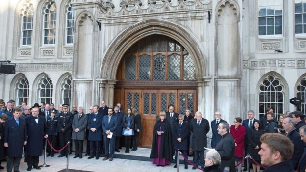 A vigil in Guildhall Yard, London, to honour the victims off the London Bridge terror attack