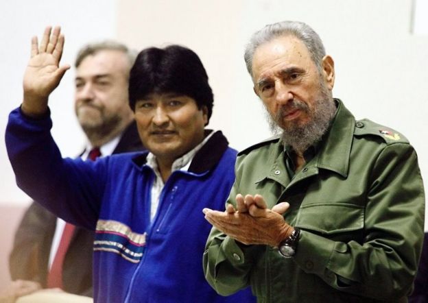 Evo Morales con Fidel Castro