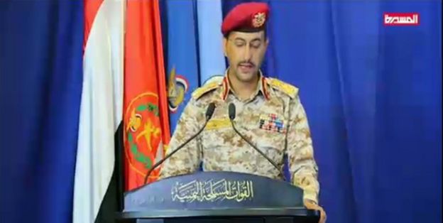 سخنگوی نظامی حوثیها در شبکه تلویزیونی المسیره