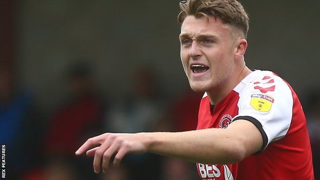 Harry Souttar in action for Fleetwood Town