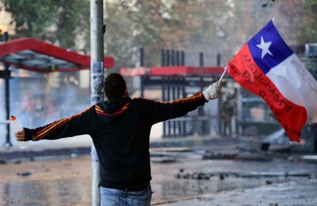 manifestações no Chile