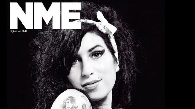 The late Amy Winehouse on the cover of NME.