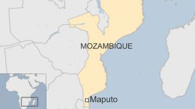 Map showing Mozambique