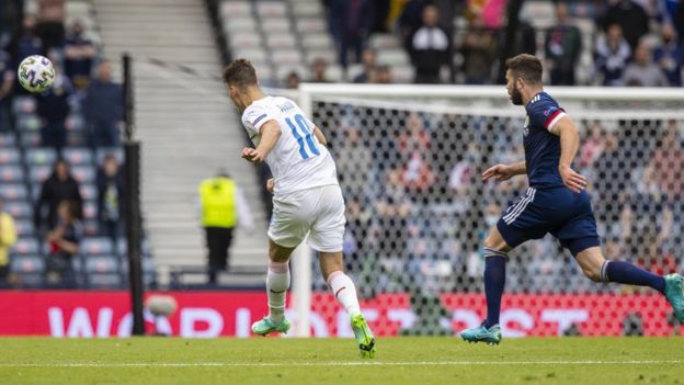 Scotland Vs Czech Republic Patrik Schick Score Wonder Goal For Czech