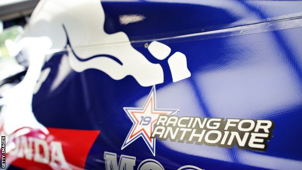 Toro Rosso tribute to Anthoine Hubert