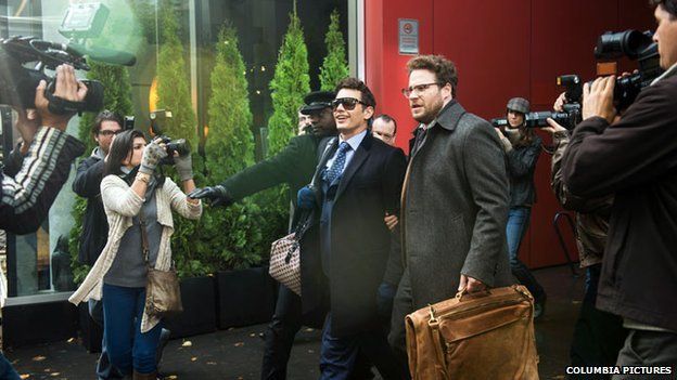 James Franco and Seth Rogen (centre) in The Interview