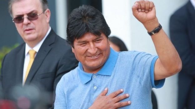 Evo Morales llega a Mexico