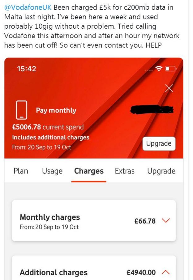 Vodafone bill screen grab