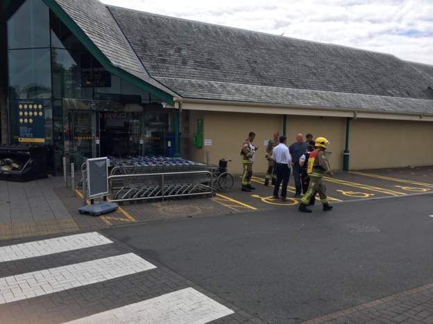People evacuated from the store