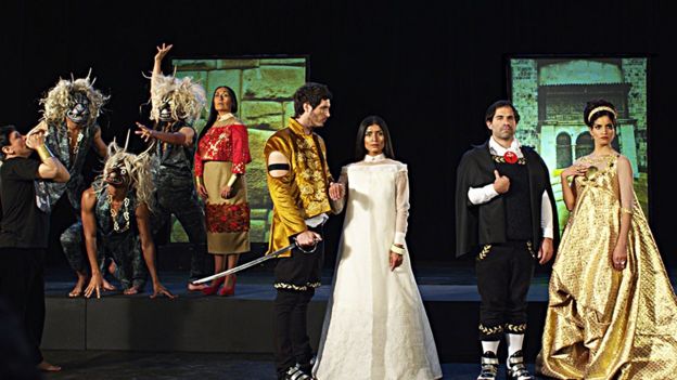 Recreación de la pintura "El matrimonio de la ñusta" en el cortometraje "La última princesa inca".