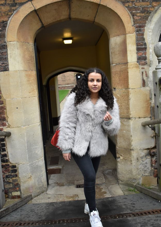 Anoushka looking round Cambridge University