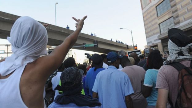 Protesters demonstrate in St Louis. Photo: 15 September 2017