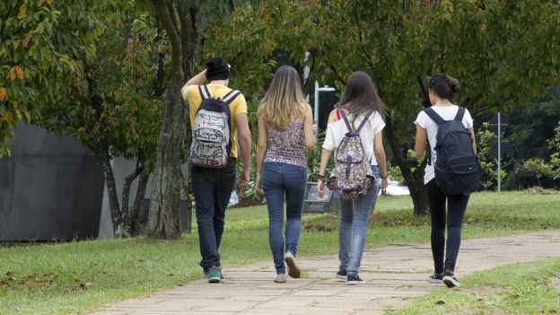 Estudantes na Cidade Universitária da USP, em São Paulo