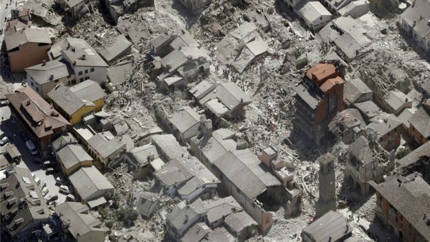 Vista aérea de Amatrice.