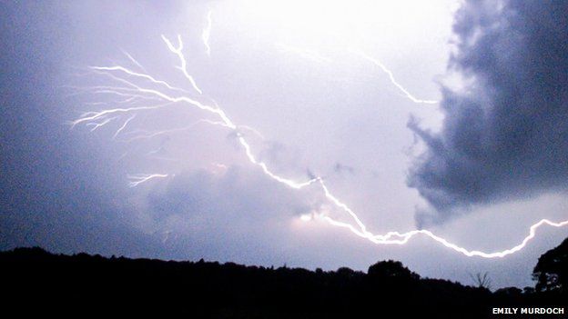 Lightning strike in Cornsay
