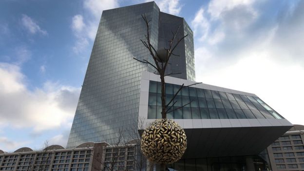 O prédio do Banco Central Europeu, em Frankfurt
