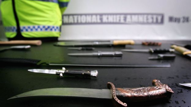 knives displayed as part of a national amnesty