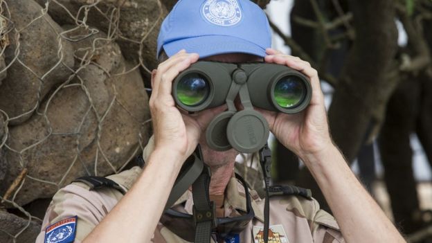 Miembro de las fuerzas de la ONU.