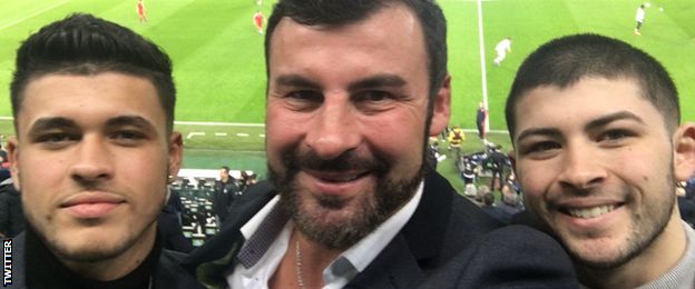 Joe Calzaghe and his sons visit Juventus as guests of the club