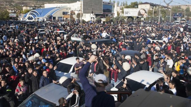 MMA supporters celebrate in the streets of Dagestan