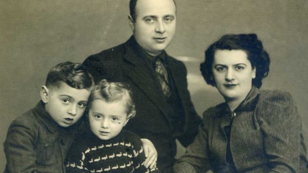 Janek Arenbrg, far left, with his family