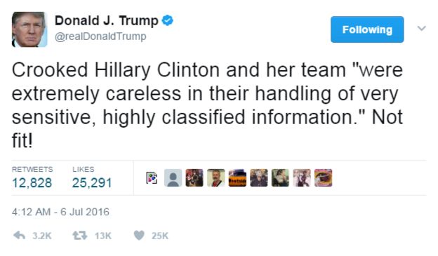 Donald Trump tweet from 2016