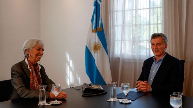 Christine Lagarde y Mauricio Macri en 2018